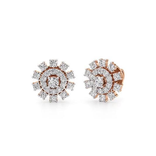 125Ct Round Cut Halo Stud