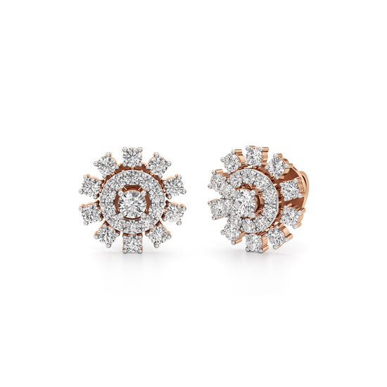 125Ct Round Cut Halo Stud