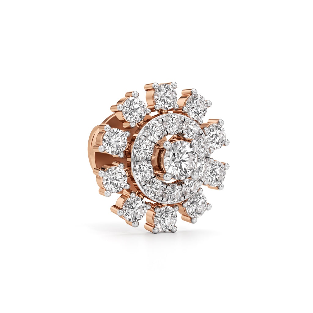 125Ct Round Cut Halo Stud