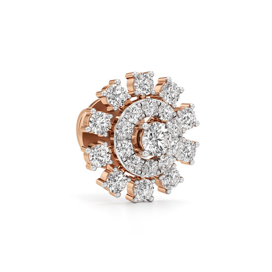 125Ct Round Cut Halo Stud