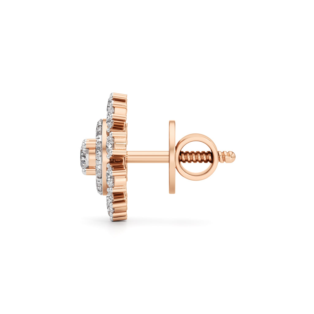125Ct Round Cut Halo Stud
