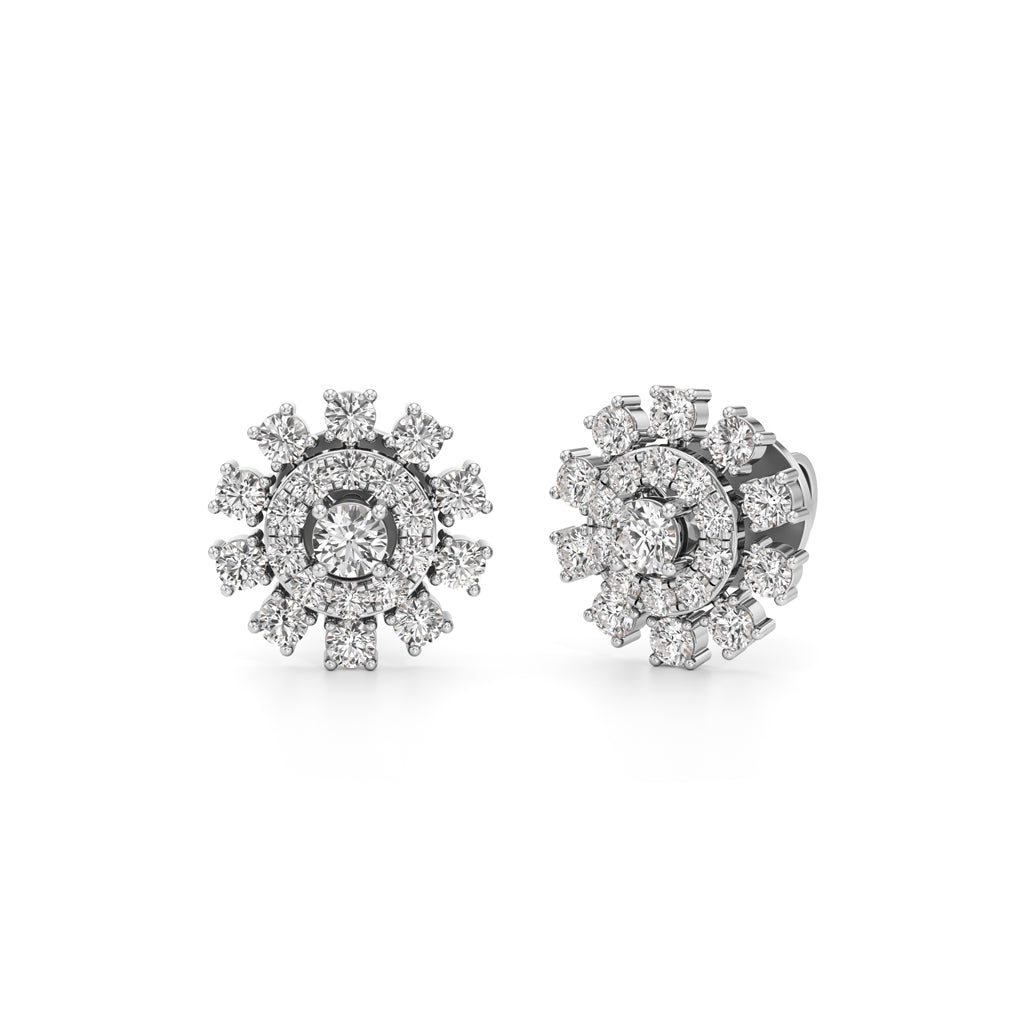 125Ct Round Cut Halo Stud
