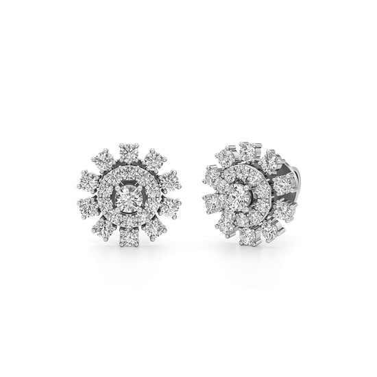 125Ct Round Cut Halo Stud