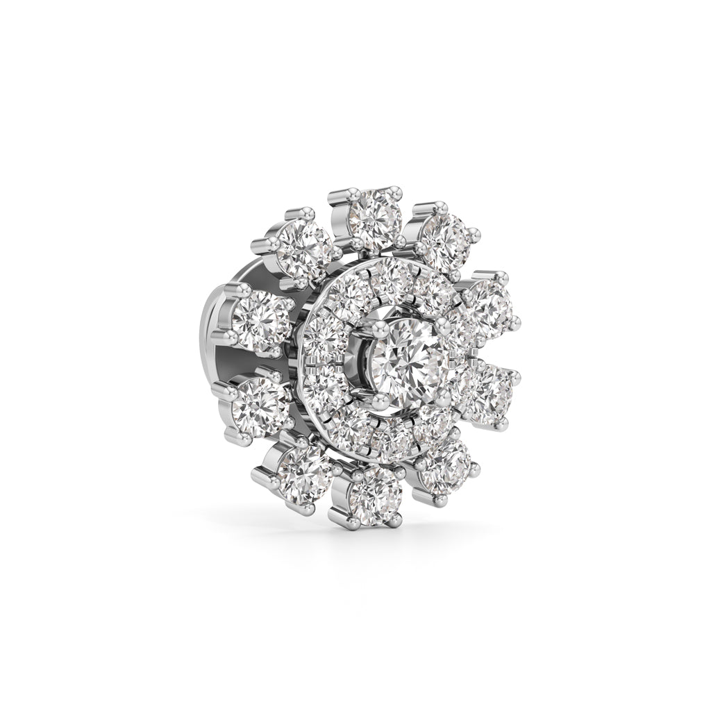 125Ct Round Cut Halo Stud