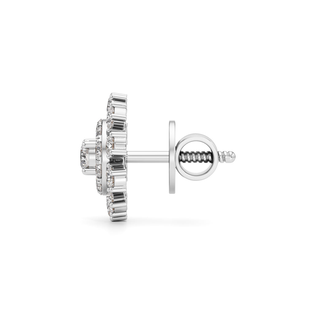 125Ct Round Cut Halo Stud