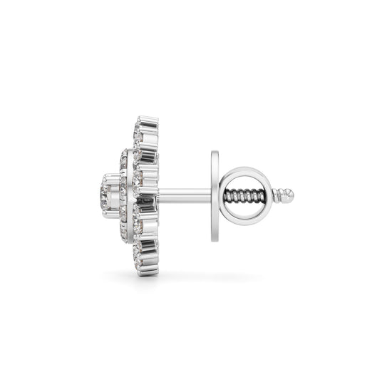 125Ct Round Cut Halo Stud