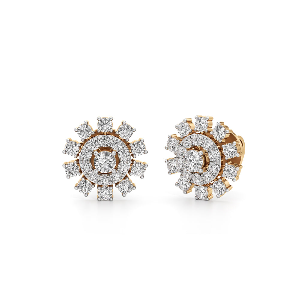 125Ct Round Cut Halo Stud