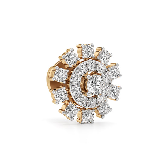 125Ct Round Cut Halo Stud