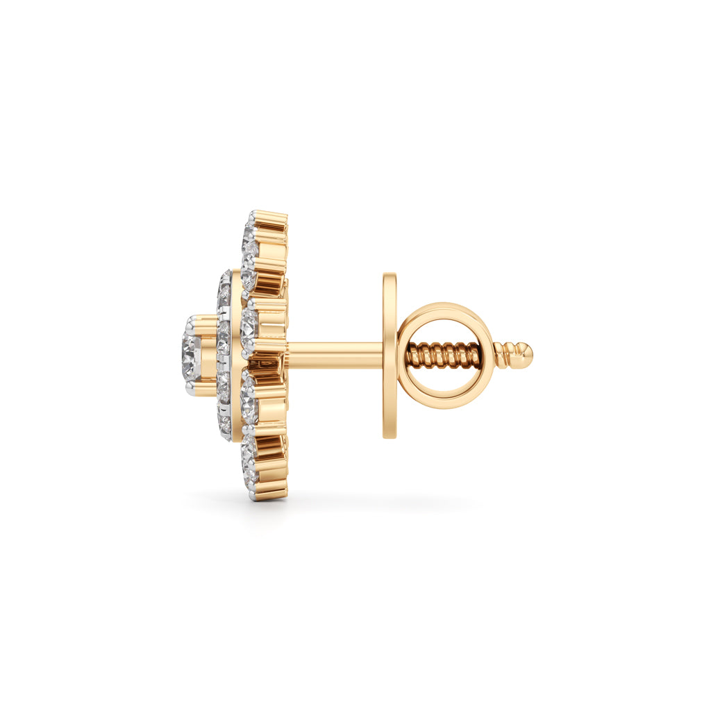 125Ct Round Cut Halo Stud