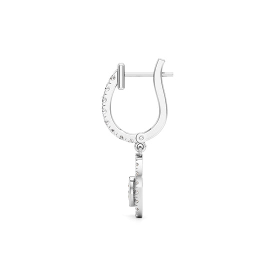 Gleaming Hoop Diamond Gold Earrings