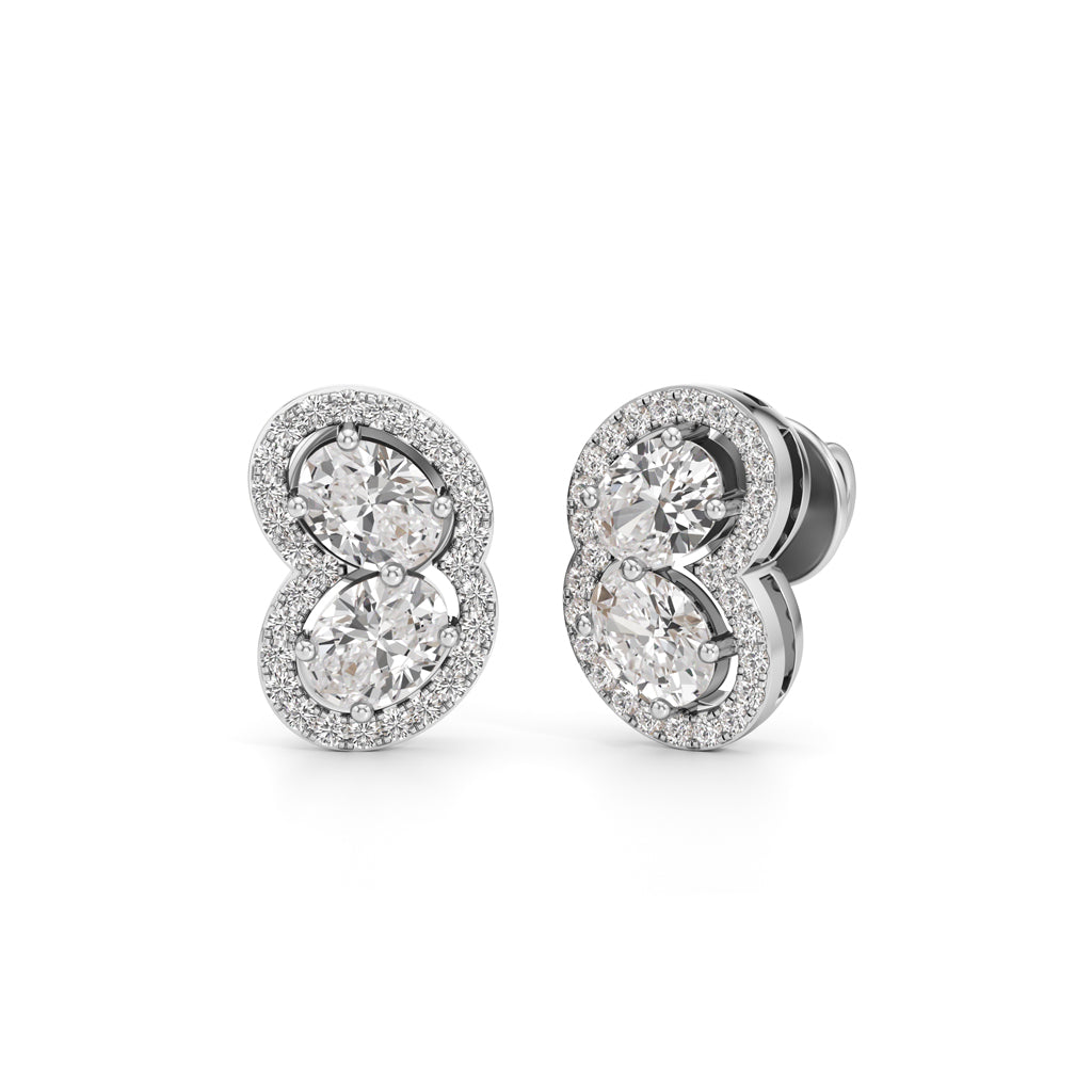 150Ct Fancy Stud Diamond Gold Earrings