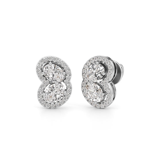150Ct Fancy Stud Diamond Gold Earrings