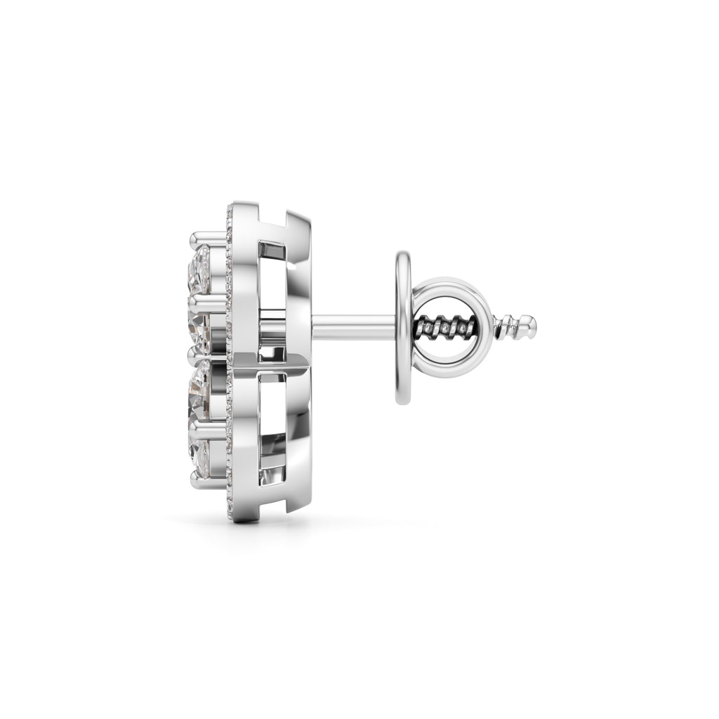 150Ct Fancy Stud Diamond Gold Earrings