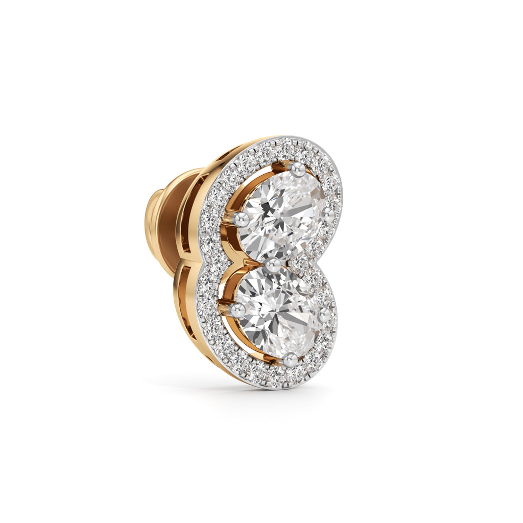 150Ct Fancy Stud Diamond Gold Earrings