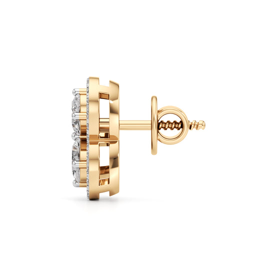 150Ct Fancy Stud Diamond Gold Earrings