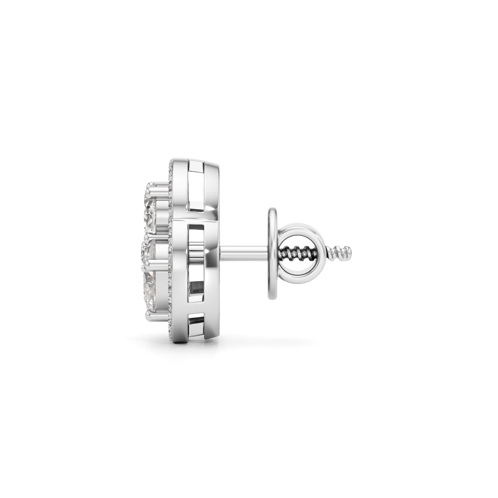 Fancy Stud Diamond Gold Earrings