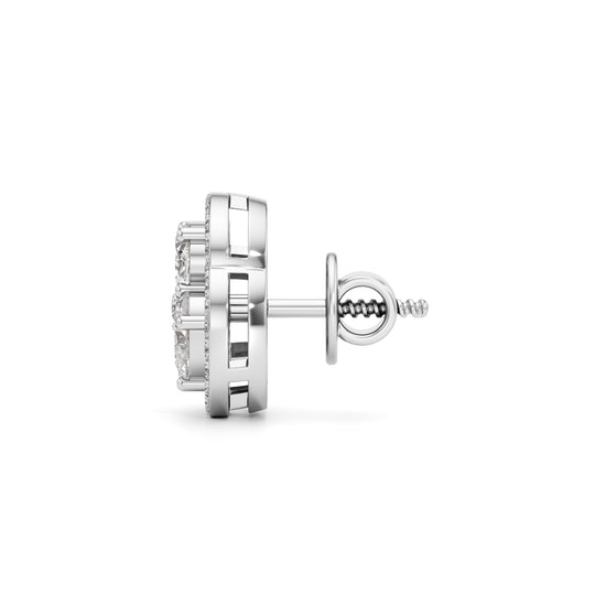 Fancy Stud Diamond Gold Earrings