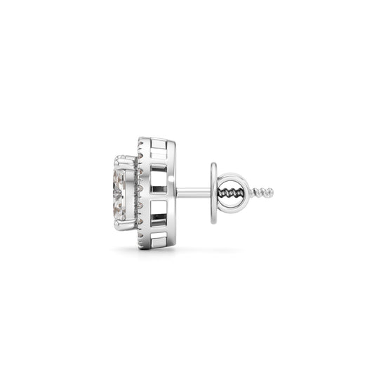 175CT Oval Halo Diamond Stud Earrings