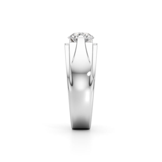 Majestic DualTone Solitaire Diamond Ring for Men