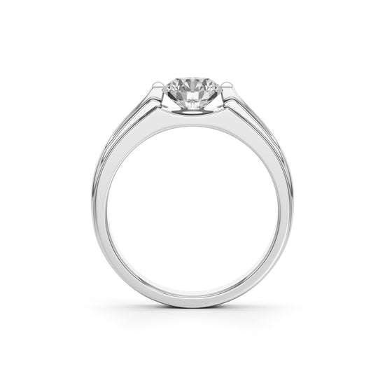 Majestic DualTone Solitaire Diamond Ring for Men