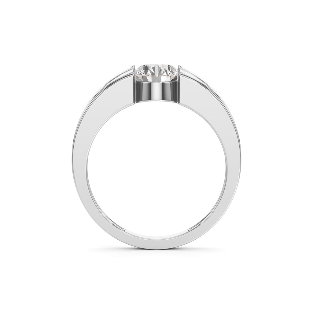 Regal Crest TwoTone Solitaire Diamond Ring for Men