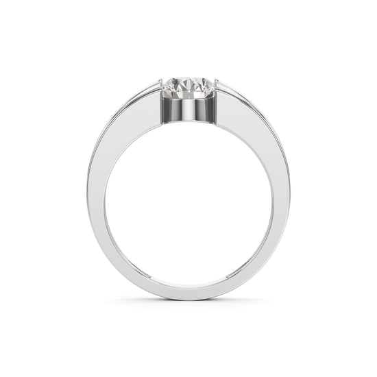 Regal Crest TwoTone Solitaire Diamond Ring for Men