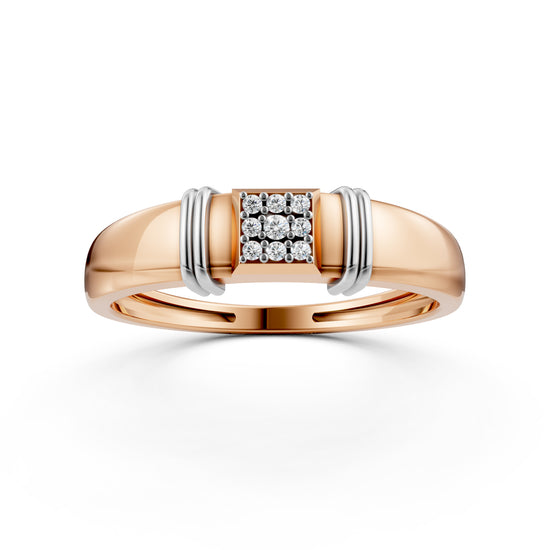 DualTone Gold Brilliant Cluster Diamond Ring
