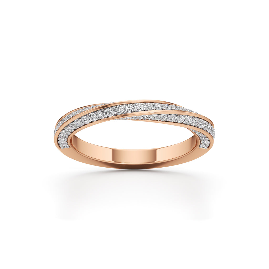 Auraia CrissCross Round Cut Eternity Diamond Ring