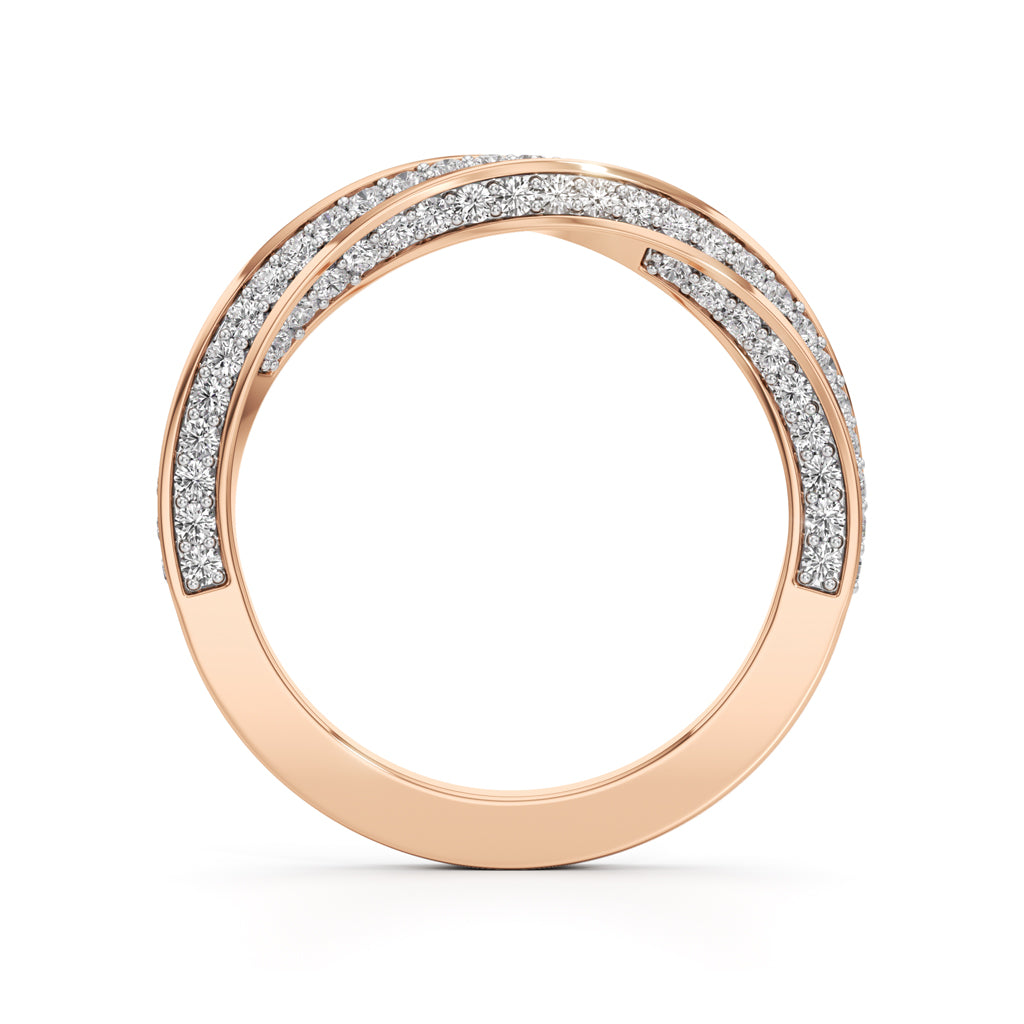 Auraia CrissCross Round Cut Eternity Diamond Ring