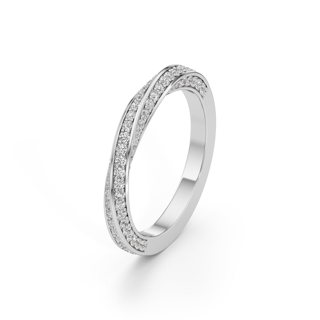 Auraia CrissCross Round Cut Eternity Diamond Ring