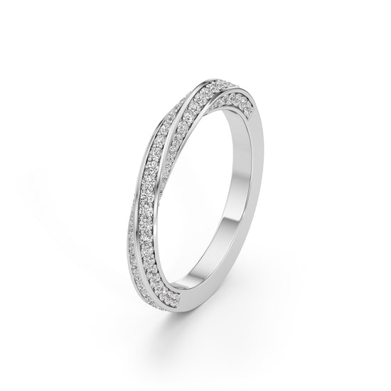 Auraia CrissCross Round Cut Eternity Diamond Ring