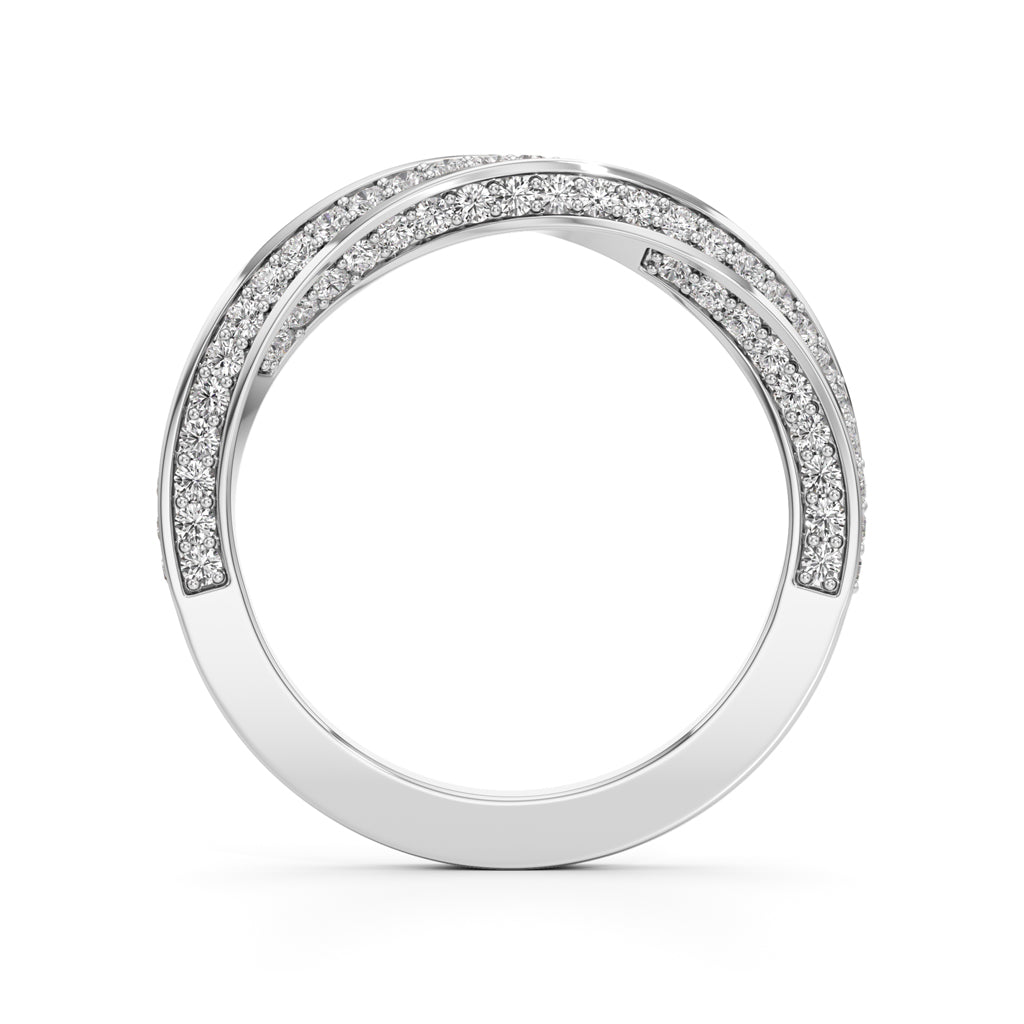 Auraia CrissCross Round Cut Eternity Diamond Ring