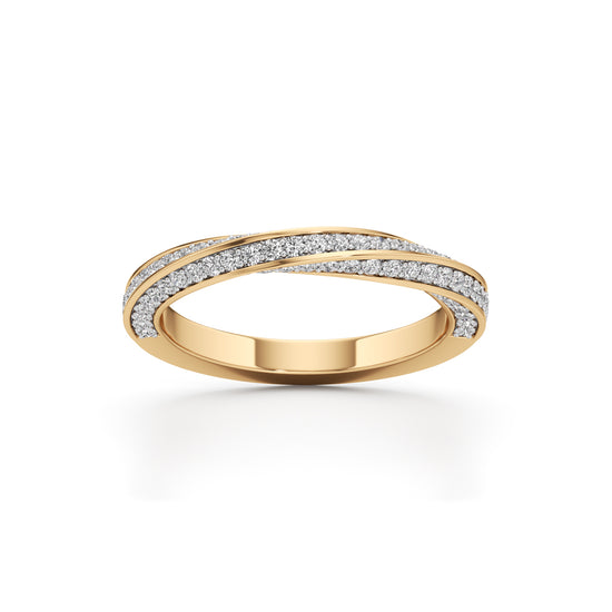 Auraia CrissCross Round Cut Eternity Diamond Ring