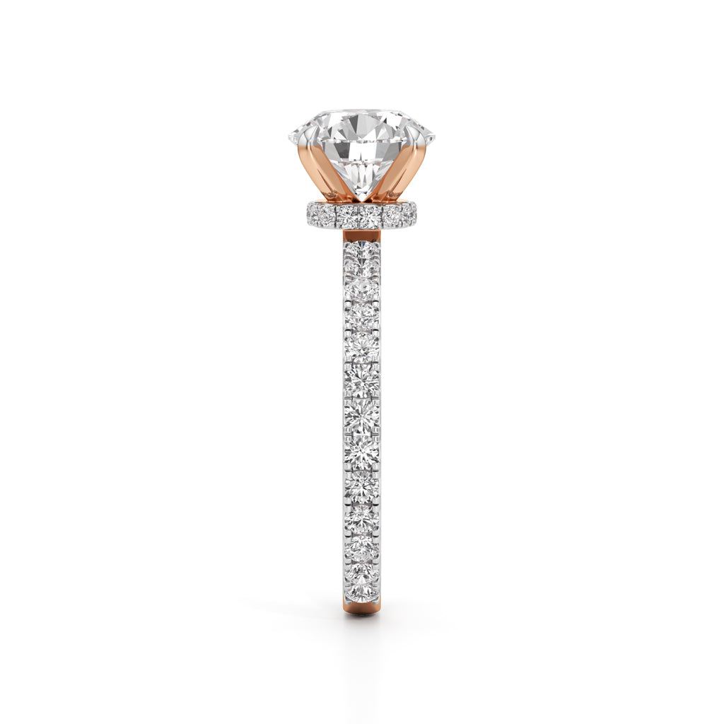 Aurora Grande Pav Solitaire Ring