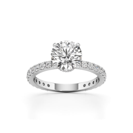 Aurora Grande Pav Solitaire Ring