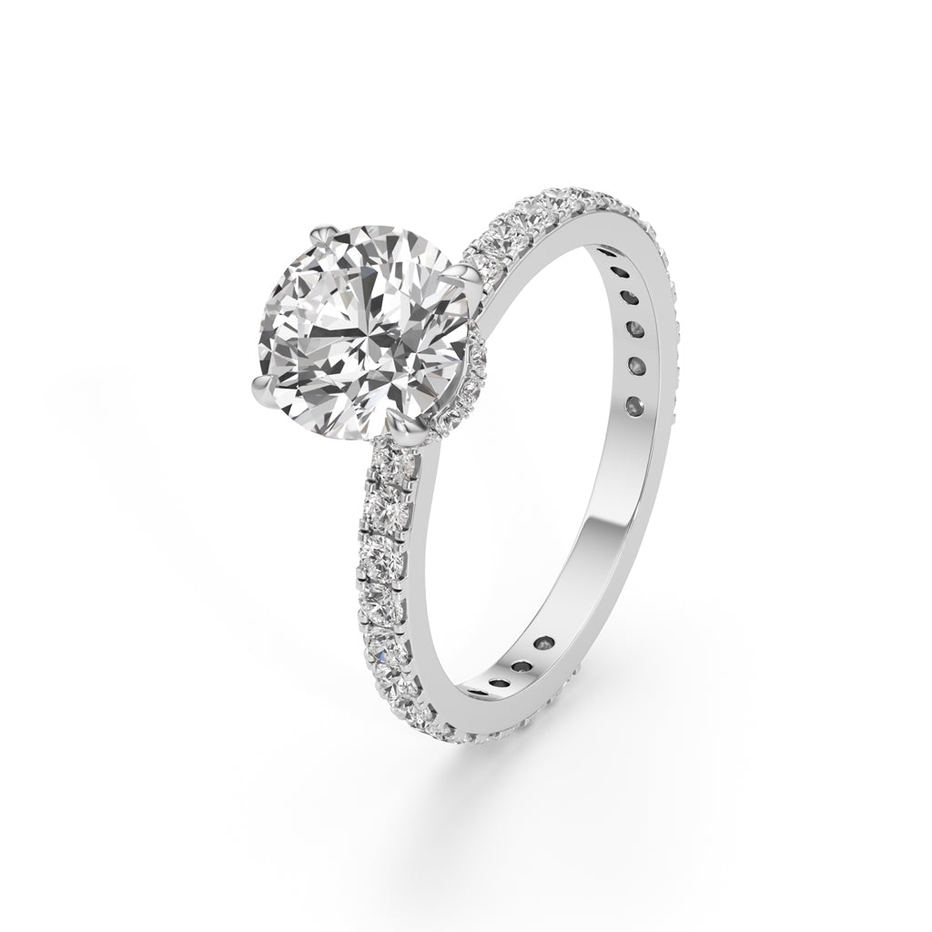Aurora Grande Pav Solitaire Ring
