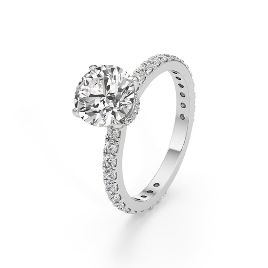Aurora Grande Pav Solitaire Ring