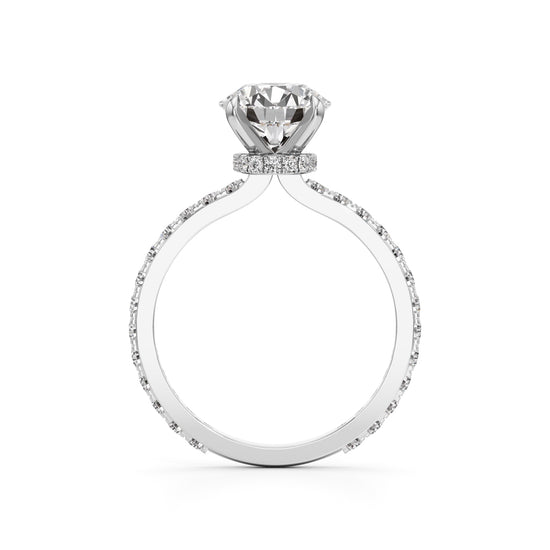 Aurora Grande Pav Solitaire Ring