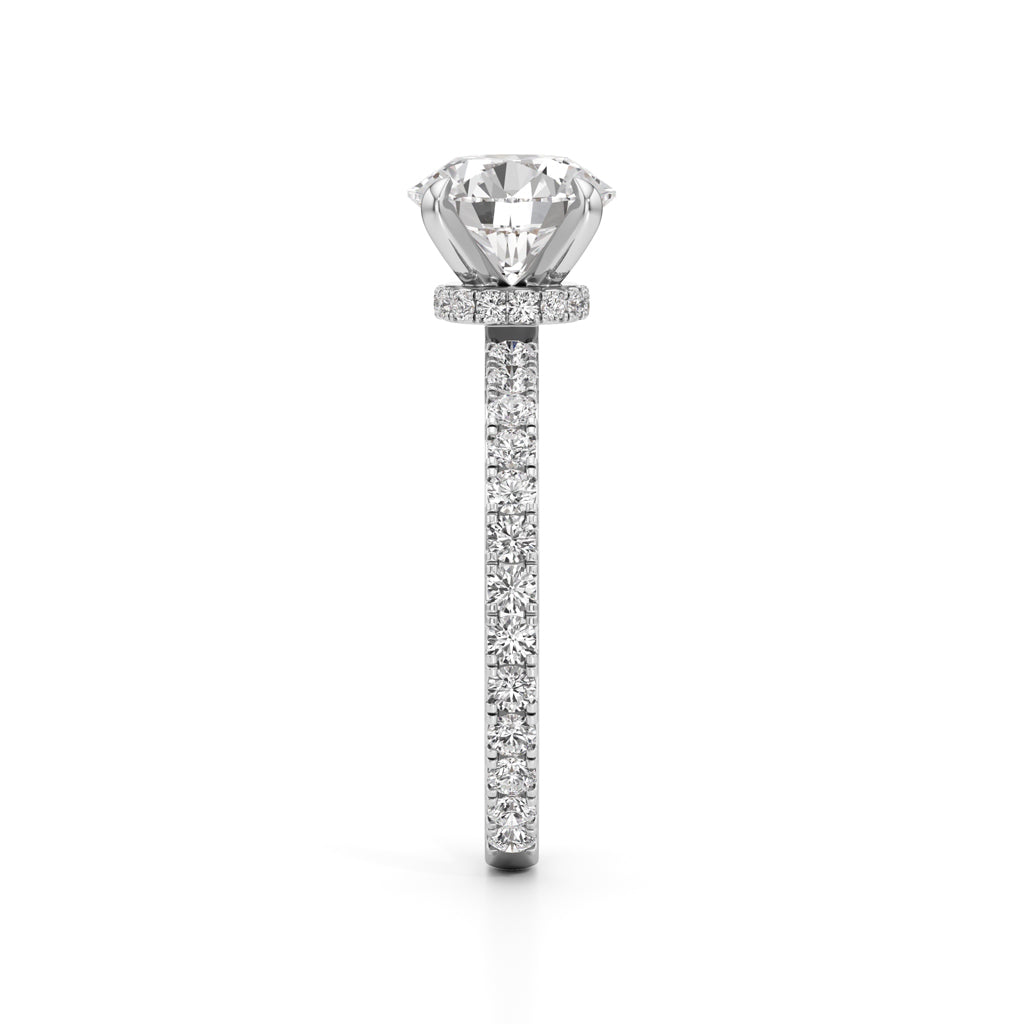 Aurora Grande Pav Solitaire Ring