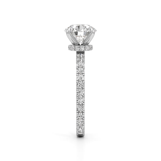 Aurora Grande Pav Solitaire Ring
