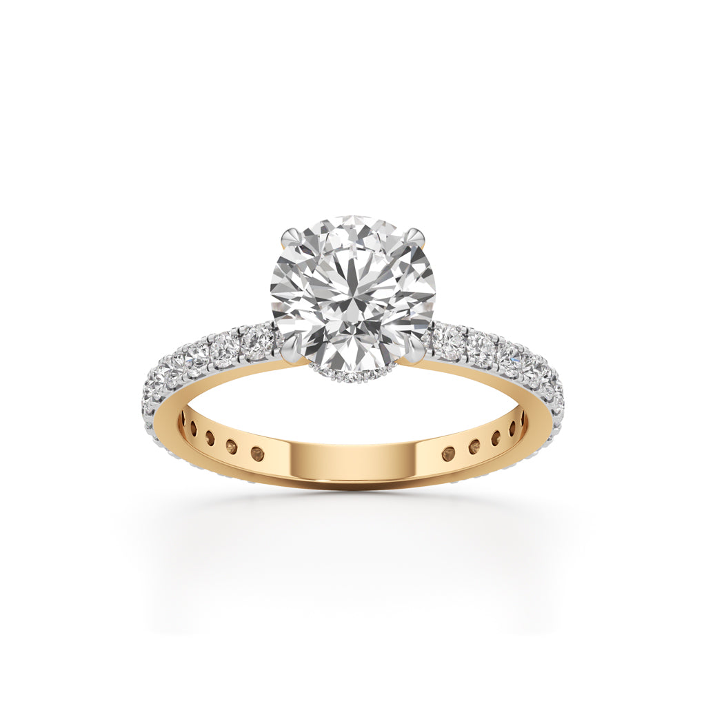 Aurora Grande Pav Solitaire Ring