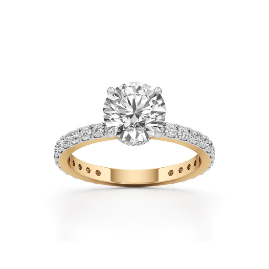 Aurora Grande Pav Solitaire Ring