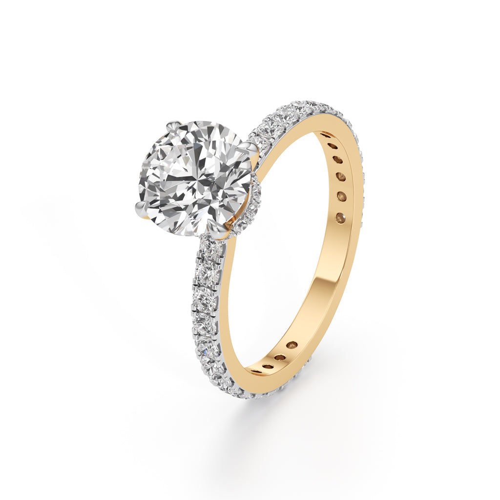 Aurora Grande Pav Solitaire Ring