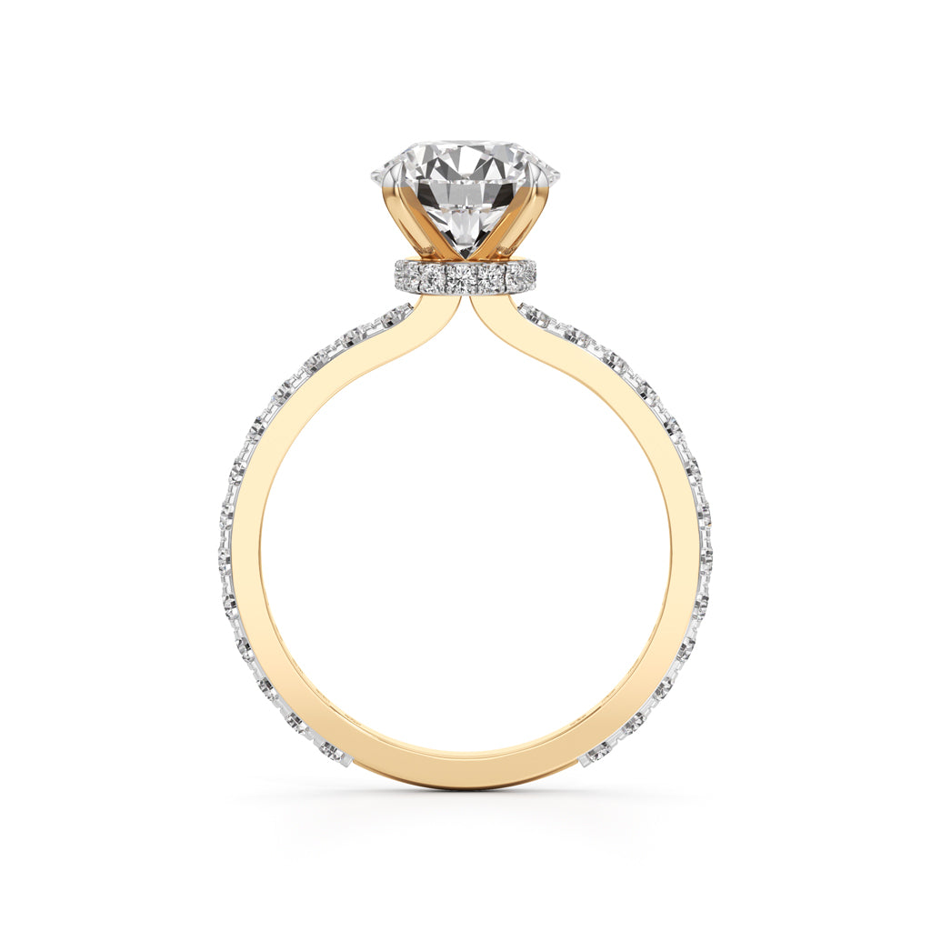 Aurora Grande Pav Solitaire Ring