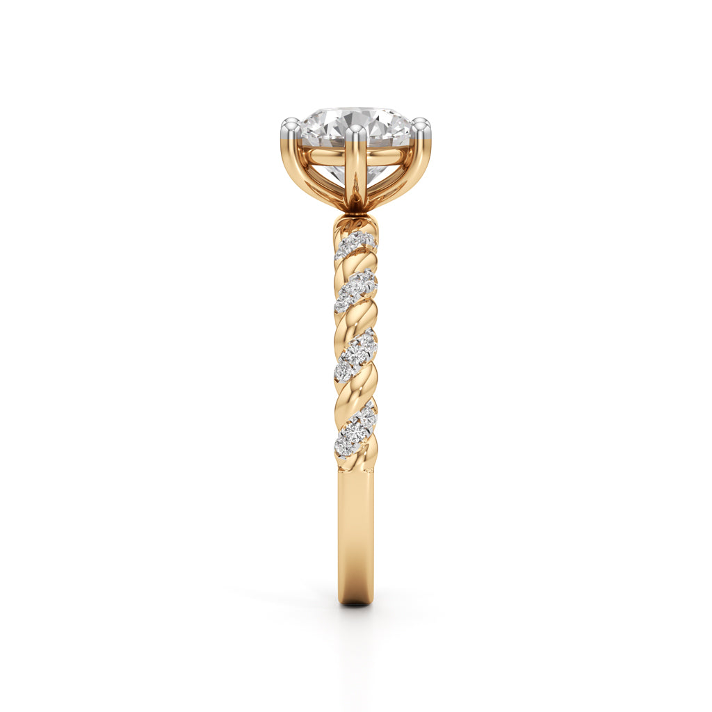 Twist of Eternity Solitaire Ring