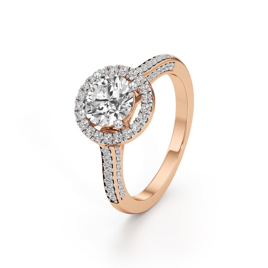 Halo Engagement Ring with Brightband