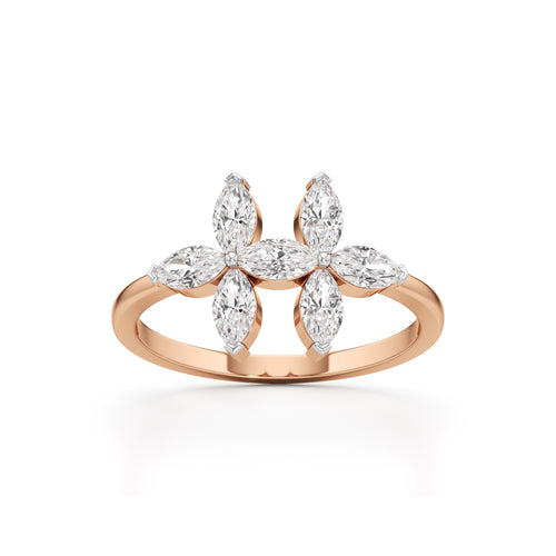 Dual Blossom Diamond Ring