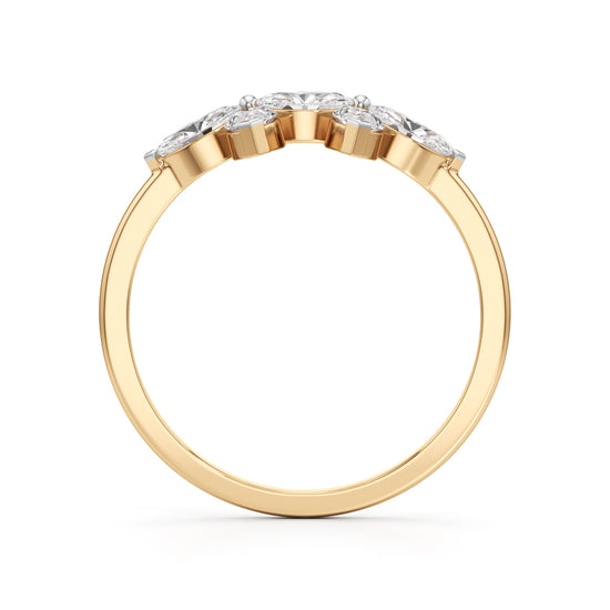 Dual Blossom Diamond Ring