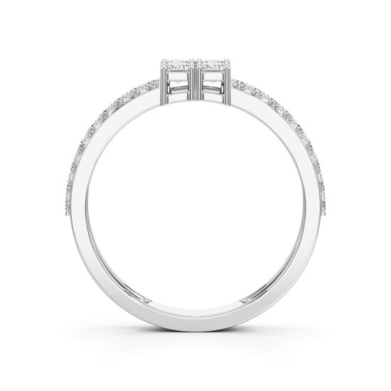 Radiant Quad Diamond Split Shank Ring