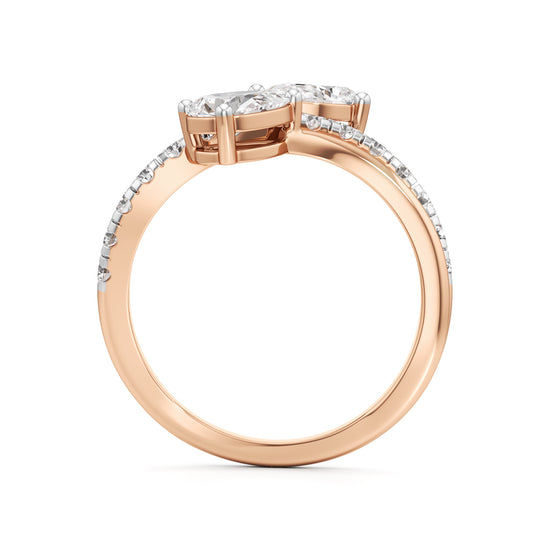Luminescent Pear  Pave Diamond Wrap Ring